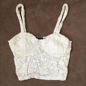 Floral beige crop top